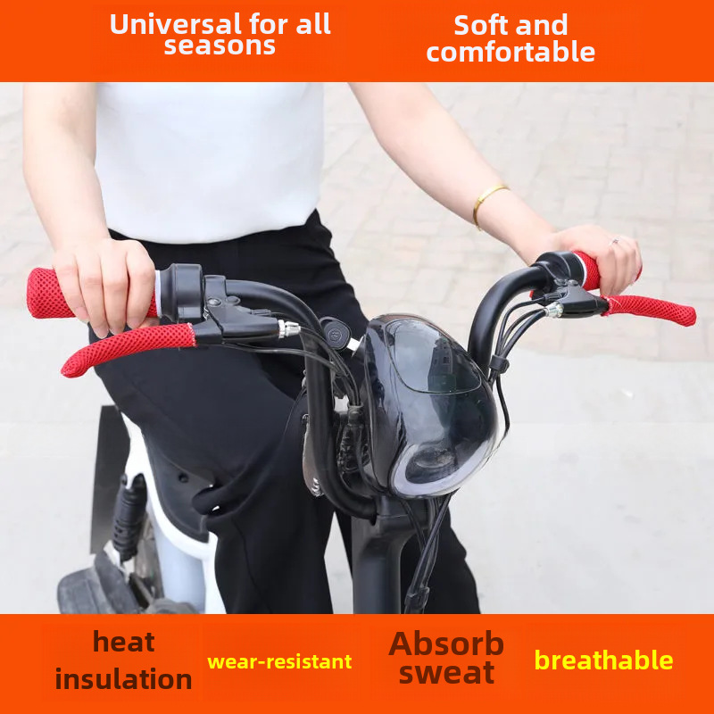 Ny sommar Ice Silk Elbilshandtagsset Eltrehjuling Motorcykelhandtagsset Svettabsorberande Andningsbart Universal Generation Hår_voghion.com
