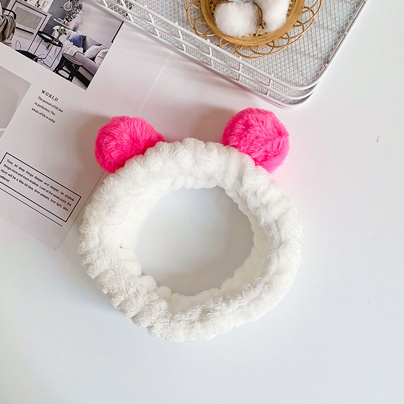 Japonés y coreano Super Linda Bola de Pelo banda de pelo de ala ancha lavado de cara femenina SPA antideslizante banda de pelo Internet celebridad pañuelo accesorios para el cabello fábrica al por mayor