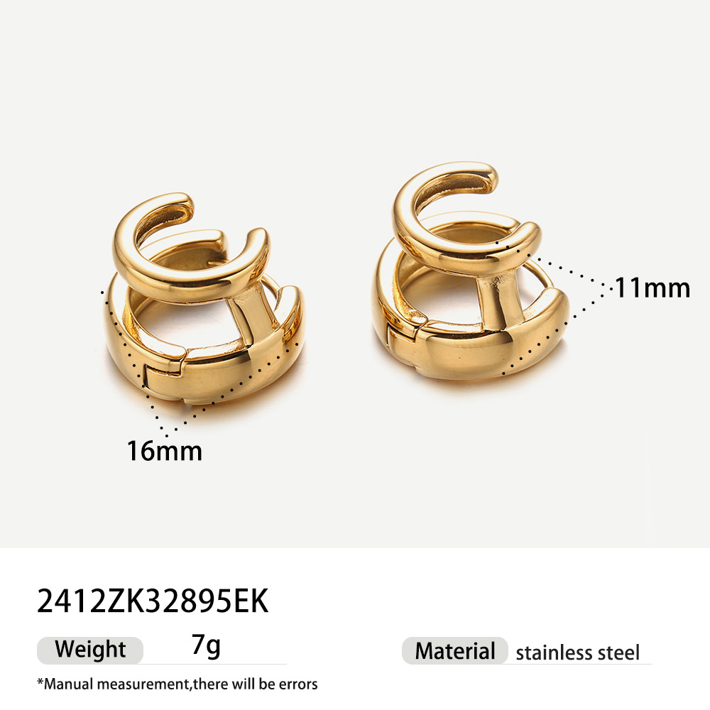 Taina creativo oro y plata de acero inoxidable de alto nivel nicho de acero de titanio pernos de orejas de moda de mujer personalidad orejas