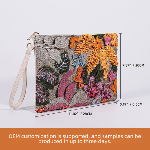 Shiny Party Bag New Amazon Handbag for Women European and American Minority Envelope Bag Embroidered Evening Bag Pattern Cut