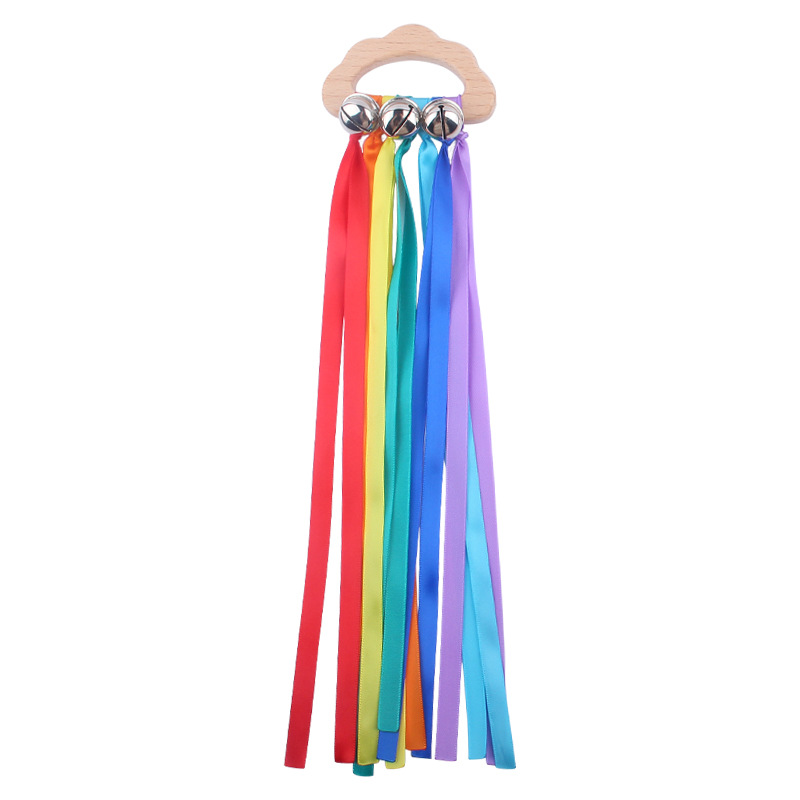 Bebé suministros de dibujos animados Beech nube teether bebé campana grande sacudir cinta Beech sonajero juguete