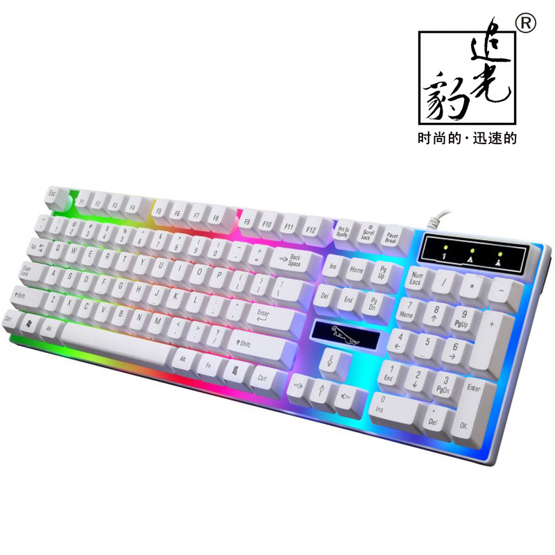 Keyboard manufacturers chasing light leopard G21 wired usb game mechanical feel colorful luminous laptop keyboard KB