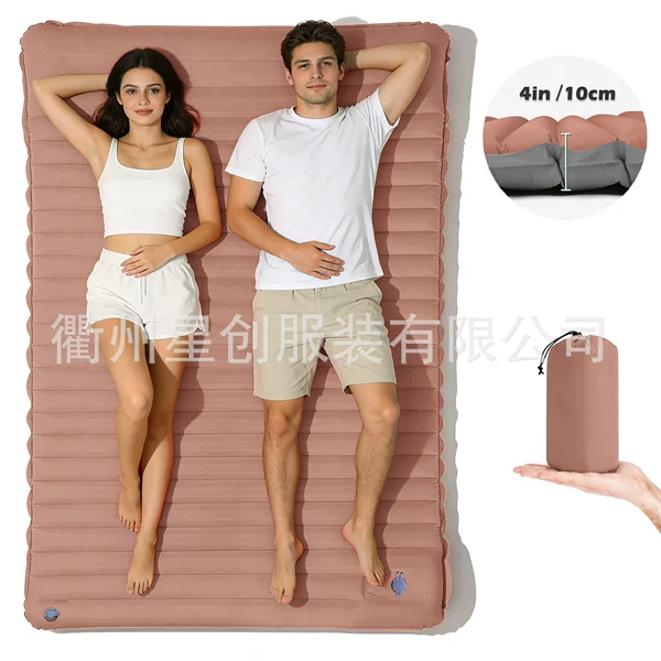 Double-person outdoor camping foot-operated TPU inflatable mattress, automatic portable beach folding picnic mat, new model from the manufacturer