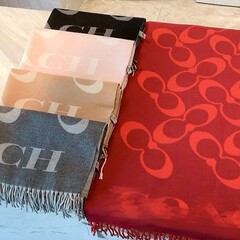 蔻家同款轻奢老花双画仿羊绒围巾女小红书爆款字母大牌跨境批发