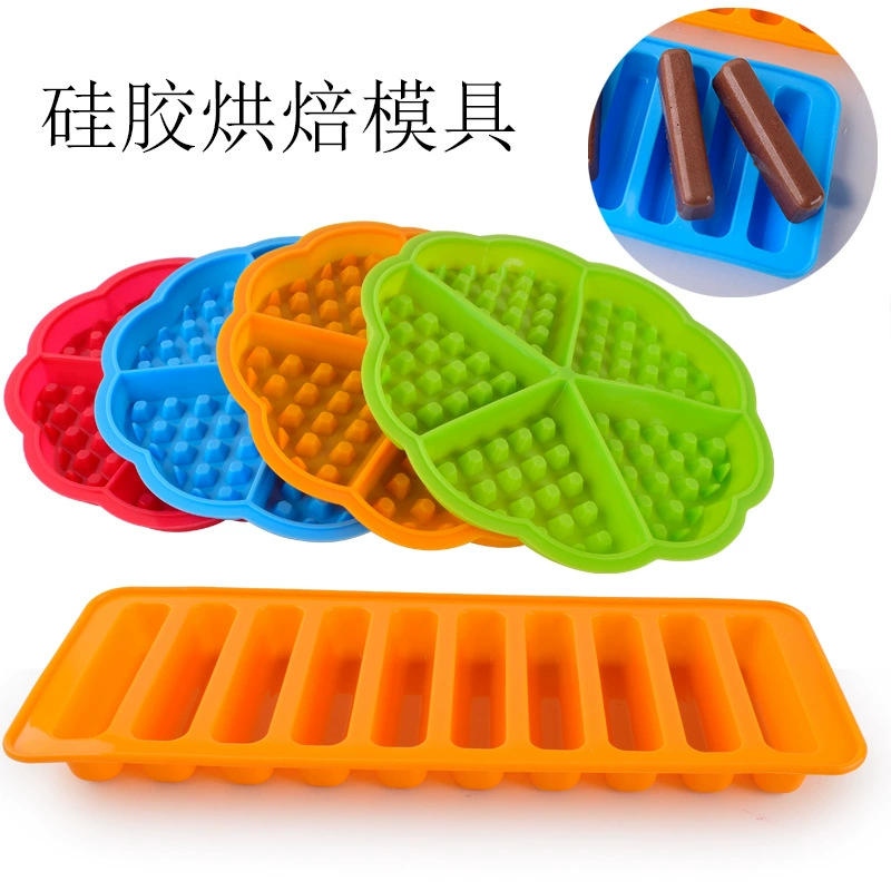 5 непрерывных силиконовых вафель в форме сердца, форма для торта из кекса 10 длинный палец, форма для выпечки торта DIY