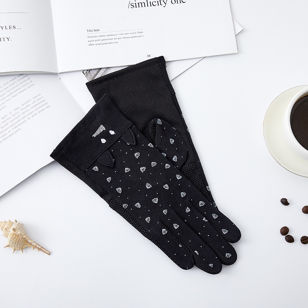 Guantes de protección solar para mujer nueva primavera y verano conducción estilo coreano encaje arco montar antideslizante guantes de pantalla táctil delgada
