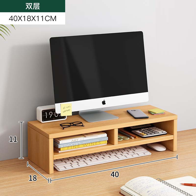 Estante de elevación de computadora de escritorio, soporte de pantalla de oficina, estante de almacenamiento de escritorio de alto nivel, cojín de escritorio