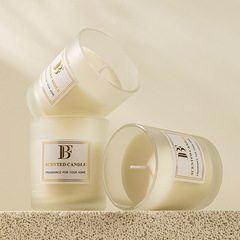 香薰蠟燭室內臥室持久高級家用小眾香氛杯形玻璃杯批發