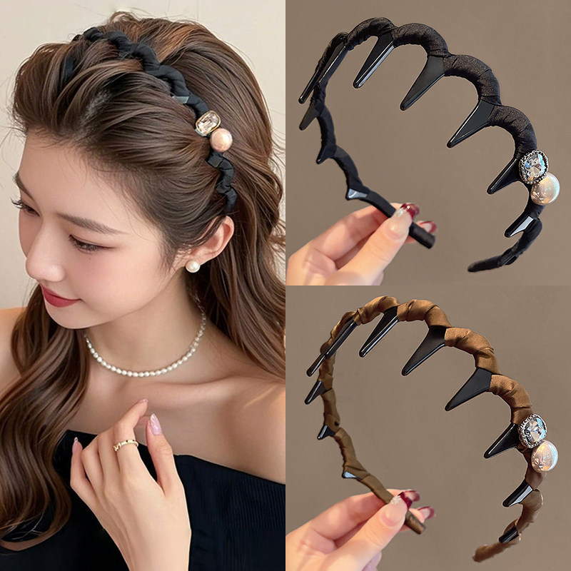 High-crown volumizing hairband, wavy headband for women, 2026 new model, daily wear headband, hair accessory with teeth, non-slip hair clip