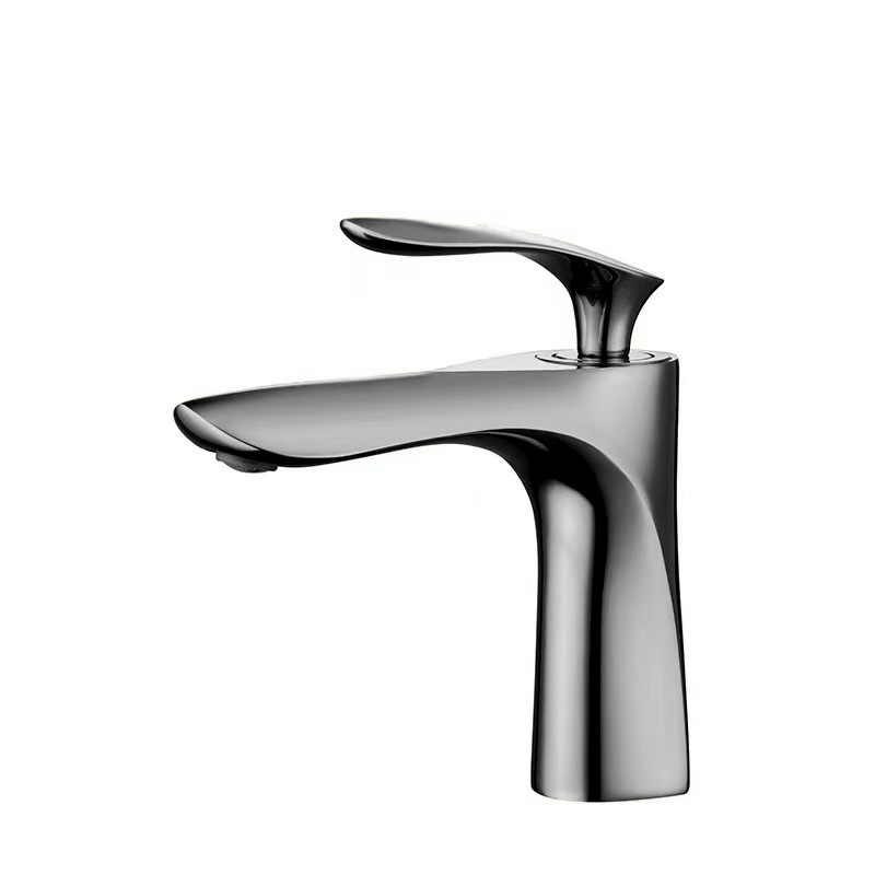 Grifo de lavabo dorado de cobre transfronterizo, baño de lujo ligero cepillado en caliente y frío, alto, negro, blanco, gris, dragón