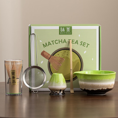 抹茶茶碗陶磁器和風抹茶用セット茶竹抹茶ブラシ百本立宋代茶道ギフトボックス