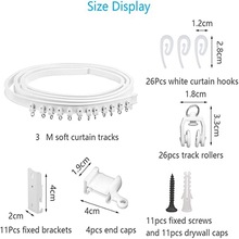 3米弯轨， PVC轨道窗帘静音滑轨可弯曲U型塑钢弧形导轨