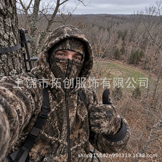 2026亚马逊跨境卫衣树叶印花拉链连帽开衫棒球服卫衣休闲宽松新款
