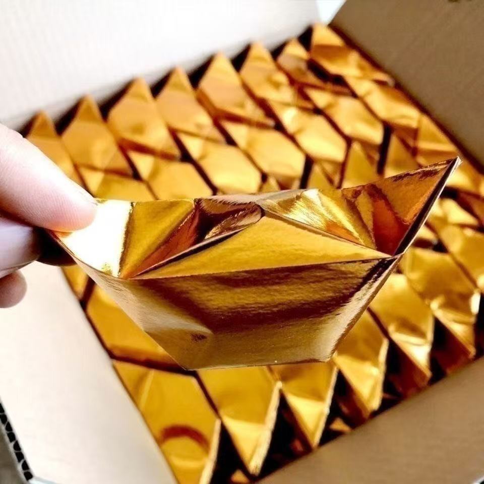 殡葬用品机叠半成品金元宝纸10X13/箱4万祭祖祭祀折纸钱丧葬厂家