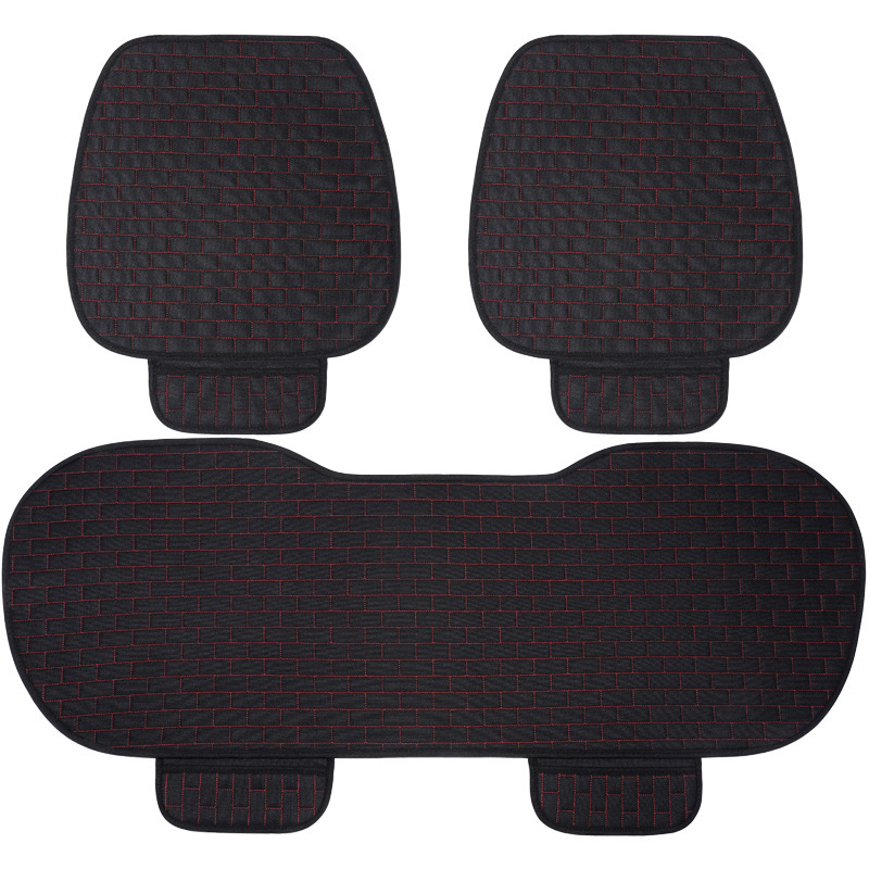 Cojín del asiento del coche conjunto de tres piezas de cuatro estaciones cojín de lino universal paquete medio cojín del asiento cojín de una sola pieza cojín fresco del coche cubierta del asiento