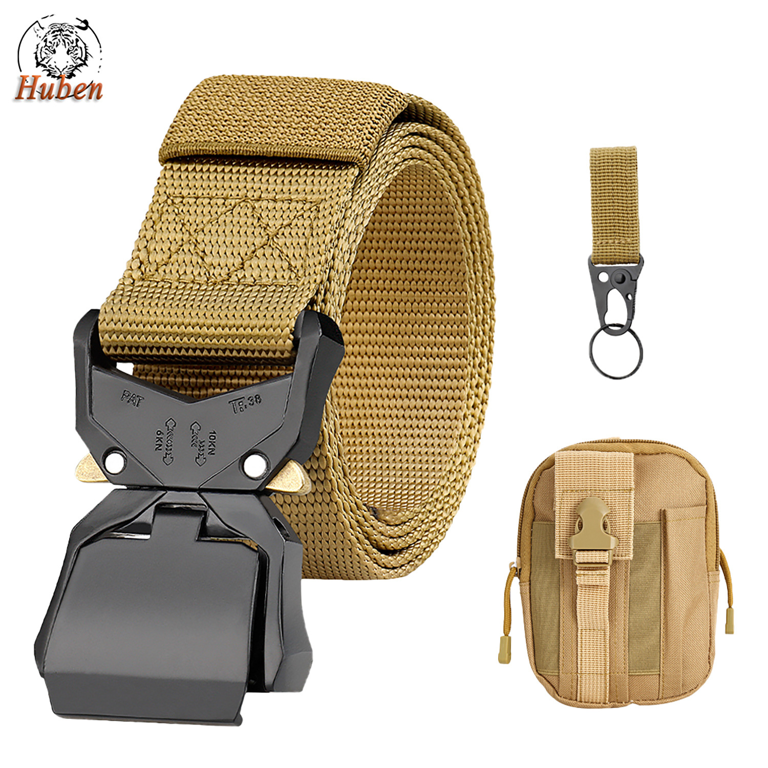 Nuevo cinturón táctico de nailon con hebilla de liberación rápida de aleación de aluminio, cinturón cobra para deportes al aire libre