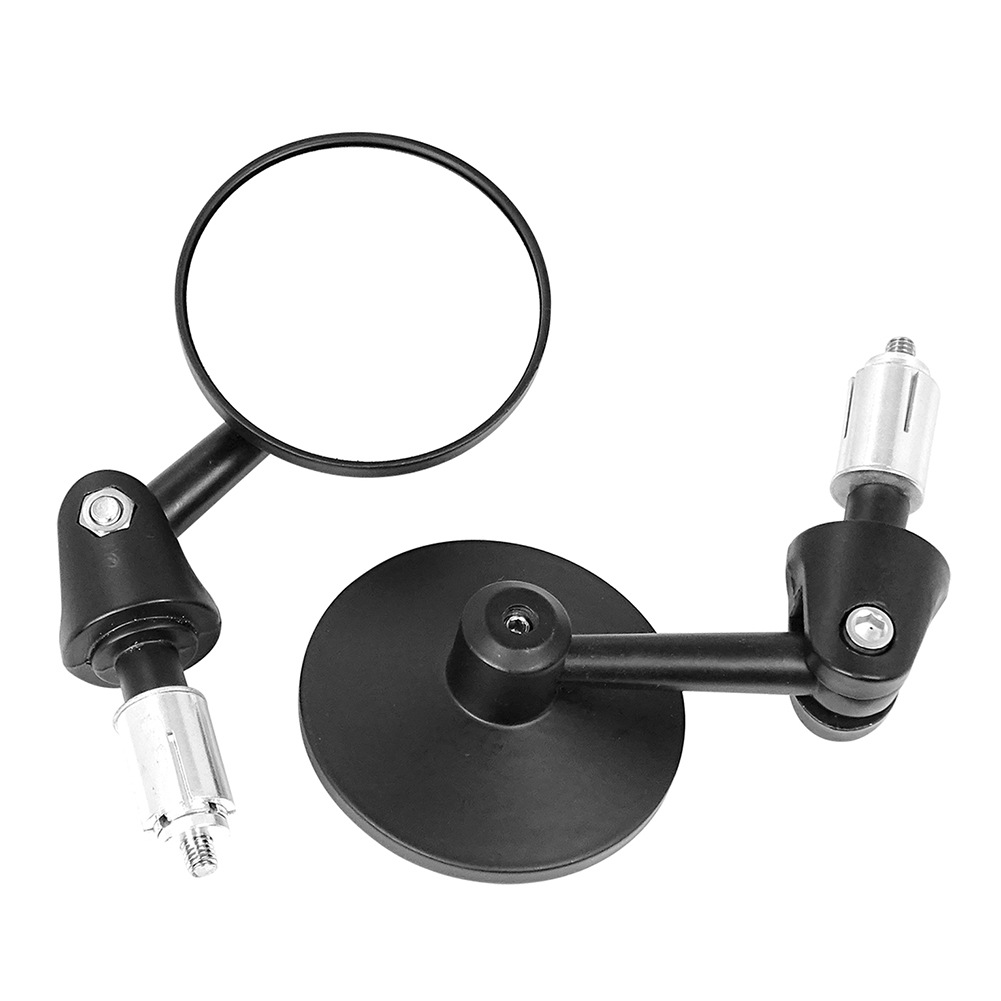 Motorcycle Retro Modified Round Aluminum Alloy Handlebar Mirror Rearview Mirror Handlebar Modified Reflective Folding Mirror