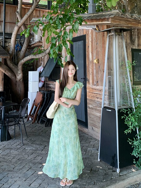 Green summer dress