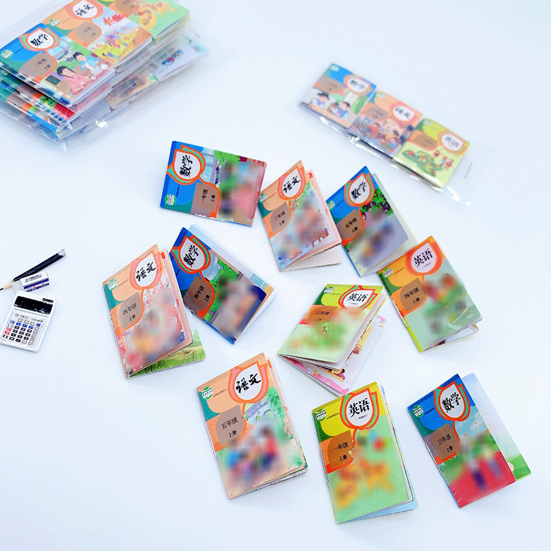 Dollhouse Mini Pocket Upper and Lower Book Teaching Book Simulation Classroom Accessories Doll House Accessories Model BJD