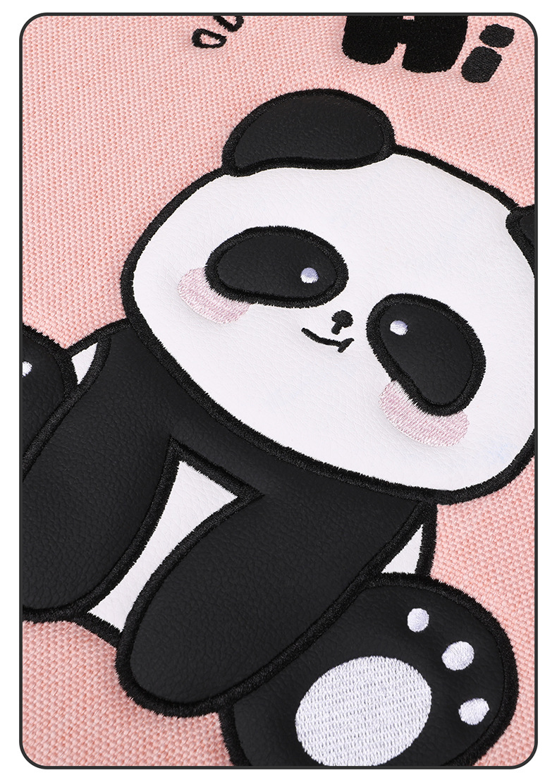 Universal Panda Hemp Full Surround Breathable Wear-Resistant Five-Seat Car Seat Cover
