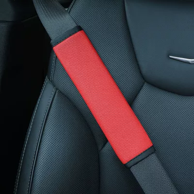 Car seatbelt shoulder pad with leather embossed basketball pattern, sports style, supports cross-border dropshipping (Seat belt shoulder pad) - basketball-pattern-shoulder-pads-in-red-23cm