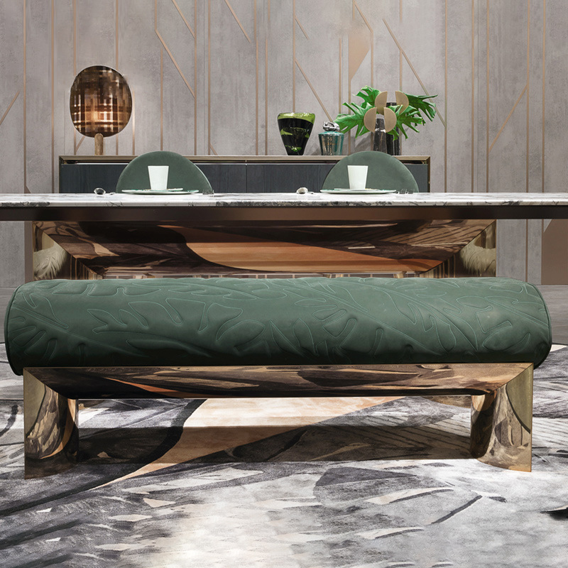 Postmodern light luxury restaurant bench, restaurant long bench, bed tail bench, bedroom Visionnaire bed tail bench, shoe changing bench