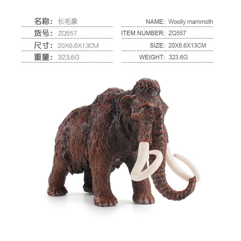 Simulación de exportación transfronteriza mamut gigante diente tiburón negro cocodrilo espada diente león modelo antiguo animal decoración juguete