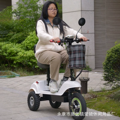 Foldable Elderly Mobility Scooter Electric Tricycle Lithium Battery Two-Seater Scooter Portable Lithium Battery (Qatlanan elektrik velosipedlər)