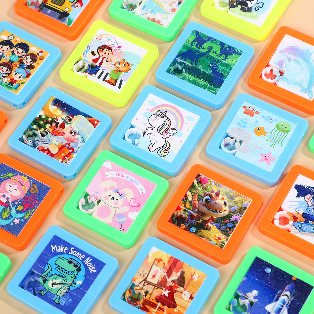 Mini Cartoon Puzzle Huarongdao Educational 9-Grid Puzzle School Kindergarten Gift Small Toys Wholesale