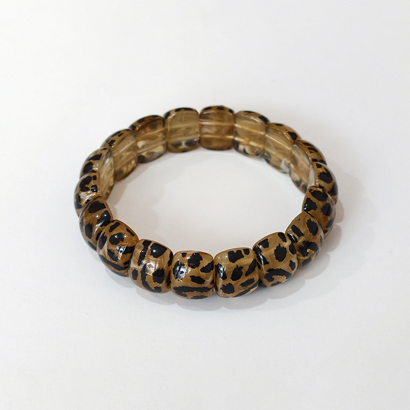 Cross-border retro dopamina acrílico pulsera elástica personalidad oval cuentas accesorios de diseño pulsera sensación