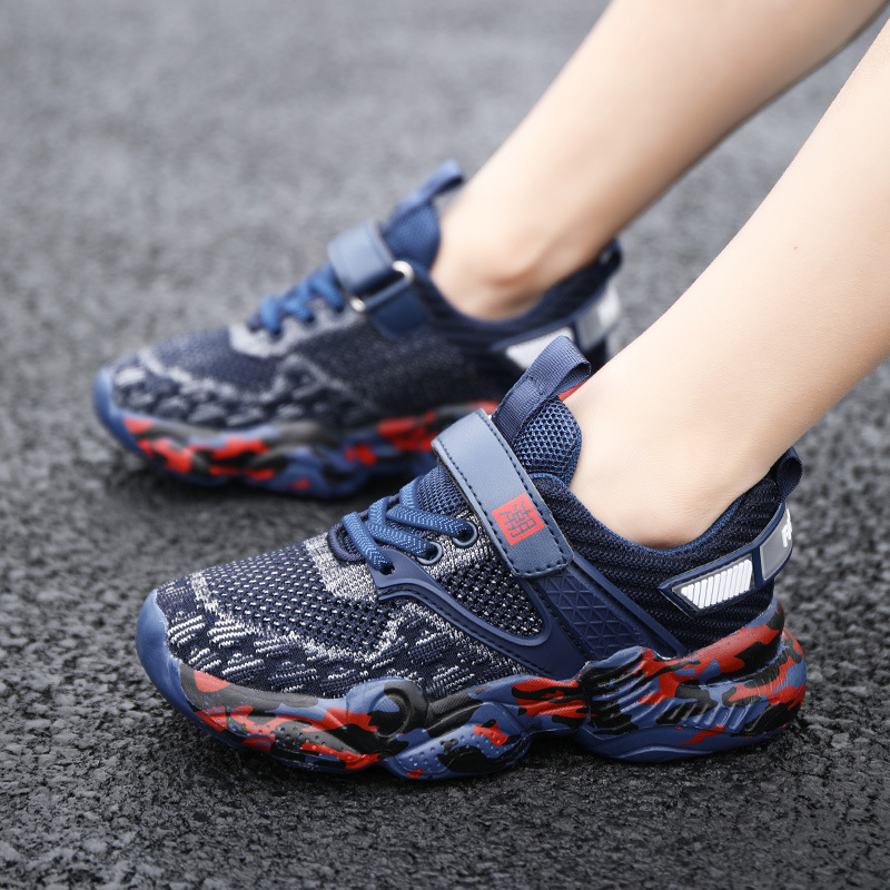 Zapatos de baloncesto transfronterizos para niños de doble malla de tela baja para niños al aire libre zapatos de running casuales transpirables