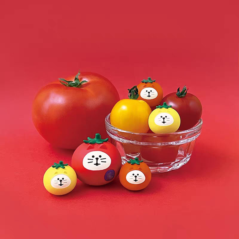 日本の猫の装飾品模擬果物と野菜のフィギュア ZAKKA トレンディなブラインドボックスシーン装飾樹脂工芸品子猫の装飾品|undefined