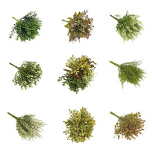 仿真短枝手扎塑料小草 小米花瓜子叶米兰叶珠果DIY小叶子把束绿植