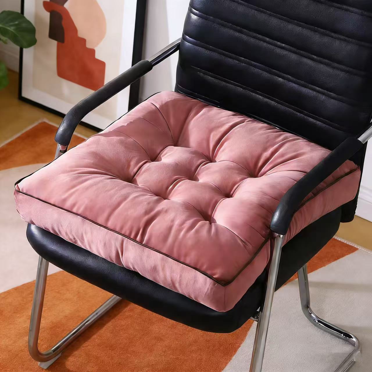 Color sólido transfronterizo engrosado cojín cuadrado cojín de asiento doméstico cojín de oficina cojín de invierno al por mayor