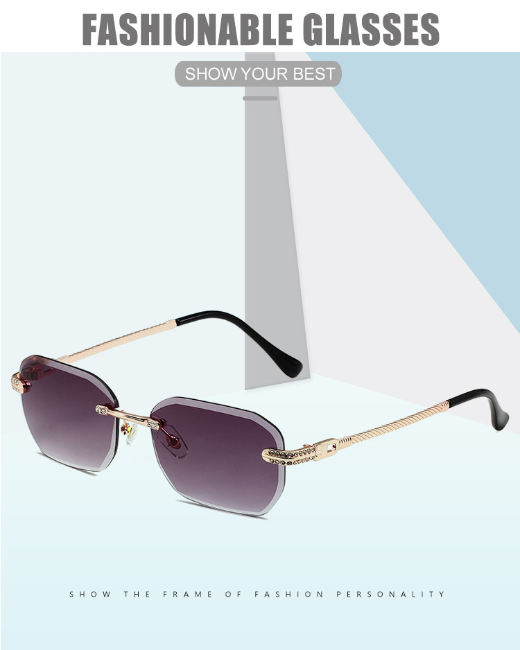 96g Weight Frameless Glasses Structure Sunglasses Classification PC, UV400 Protection Lens Material Square Glasses Style Outdoor Occasion Solid Color Pattern All Seasons Season Unisex Gender Simple Style, Classic Style Style Simple Style Classic Style Solid Color PC UV400 Protection Square Frameless Women's Sunglasses 无