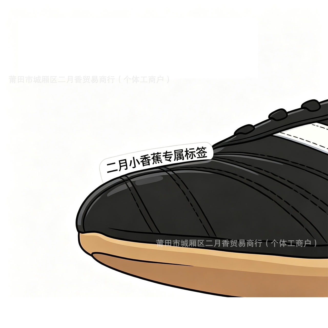 February Banana Trade Black and White Slip-On Shoes with Straps, Please Contact Customer Service for Actual Photos