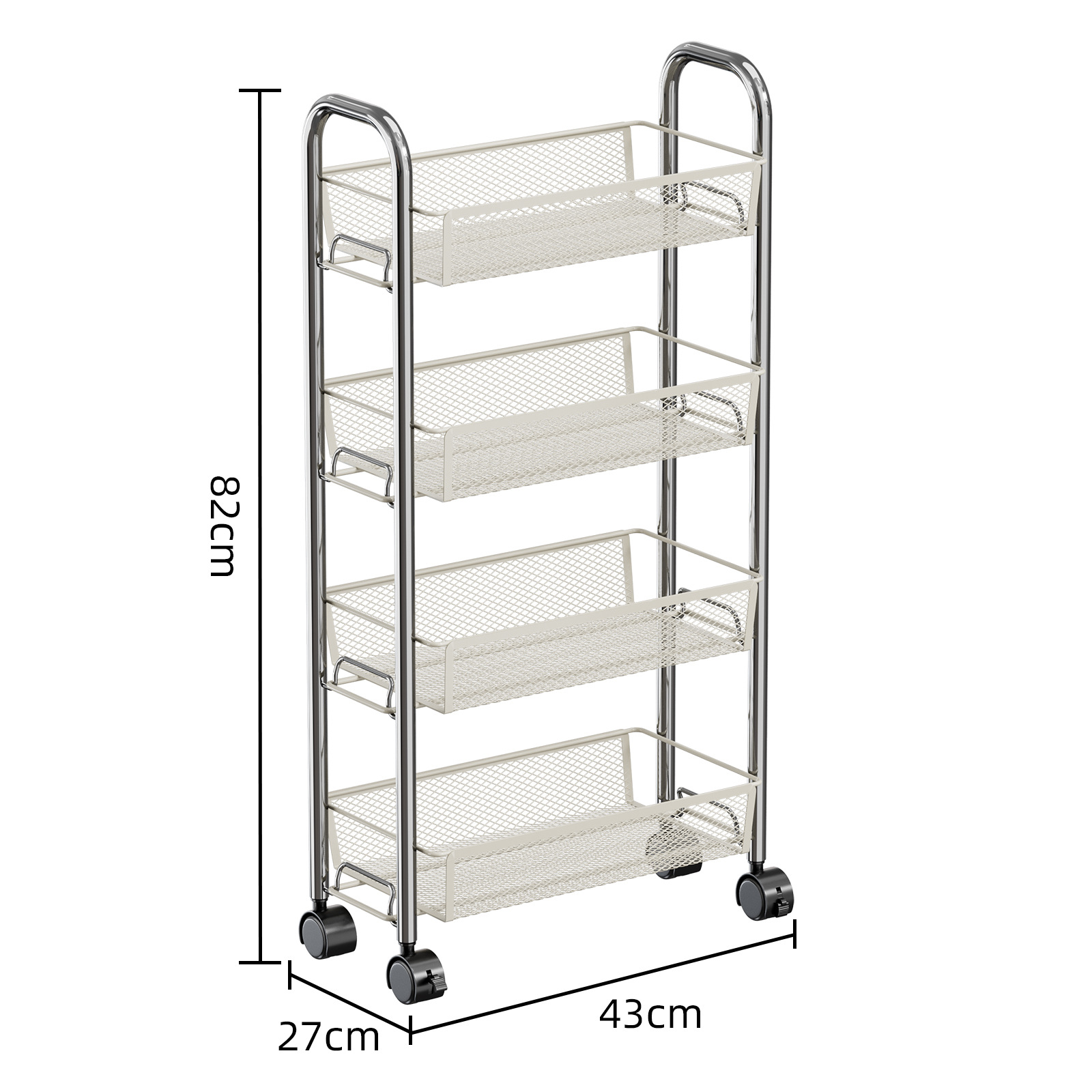 Estante de almacenamiento de cocina Carro de piso instalación móvil-libre multi-capa baño organizador rack sala de estar Carro de almacenamiento