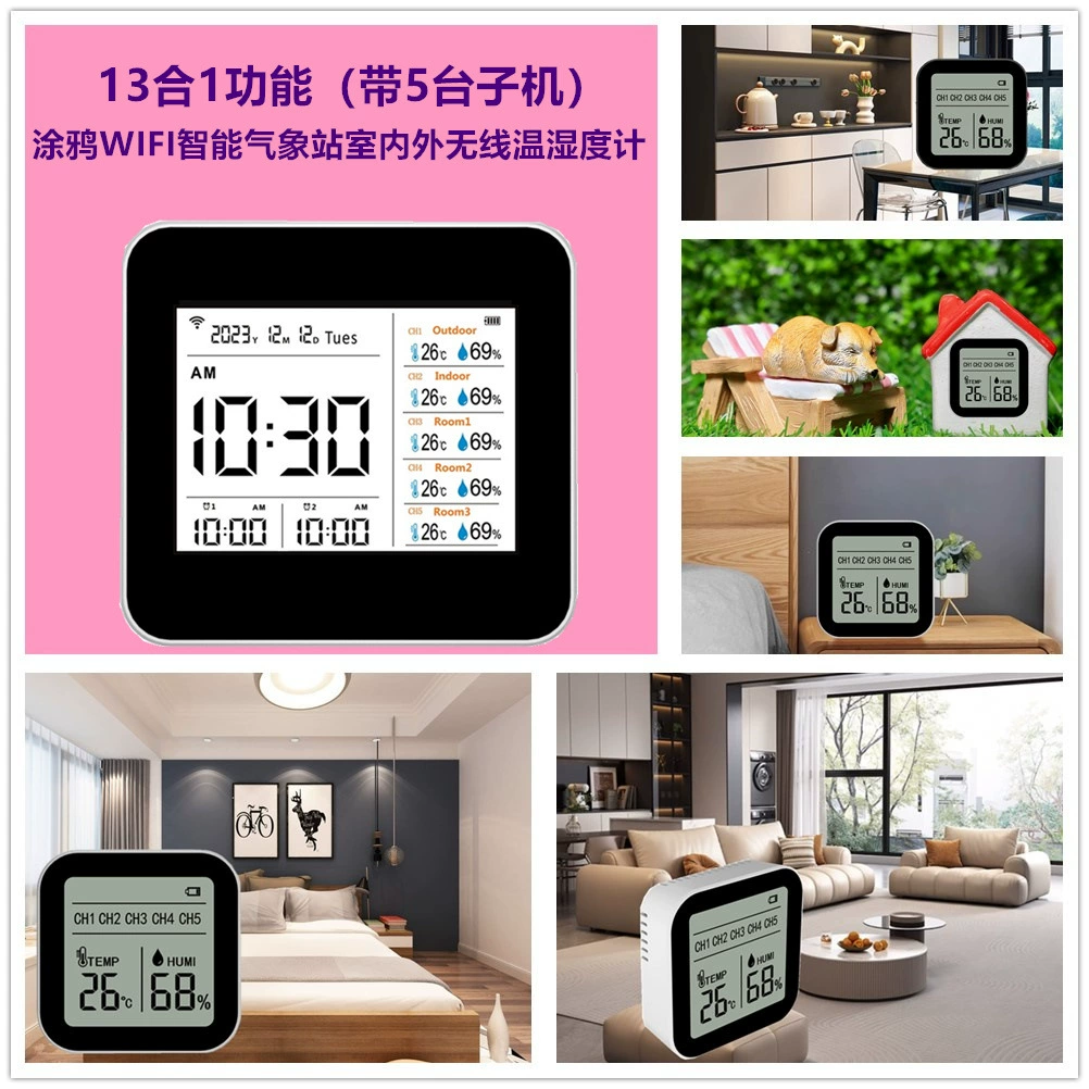 2C012,13 в 1 граффити WIFI Smart 433 беспроводной датчик температуры и влажности с 5 подмашками
