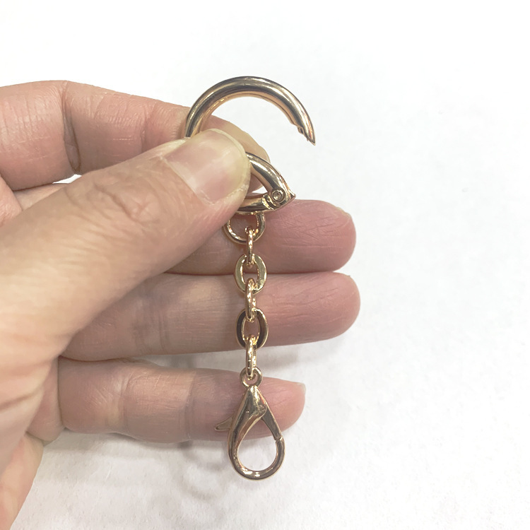 メーカー卸売亜鉛合金小さな耳スプリングコイル DIY ショートチェーンダブルバックル電気メッキロブスタークラスプセット装飾バッグアクセサリー|undefined
