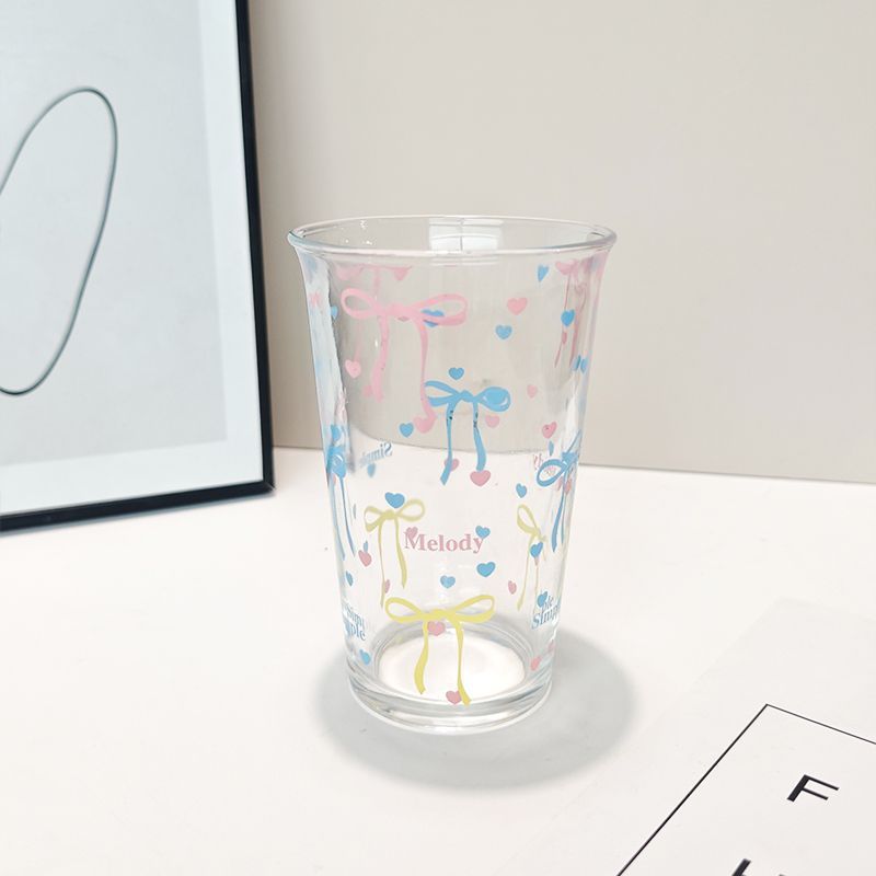 かわいいインリボンガールガラス家庭用高価値ウォーターカップ朝食ミルクカップコーヒーカップホットスタイル|undefined