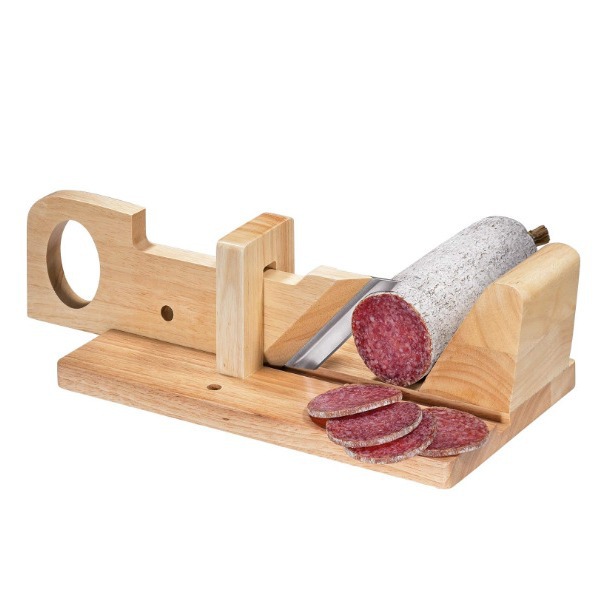 Corte de jamón de madera manual Push-Pull cuchillo de corte de perro caliente cortadora de carne corte de salchicha
