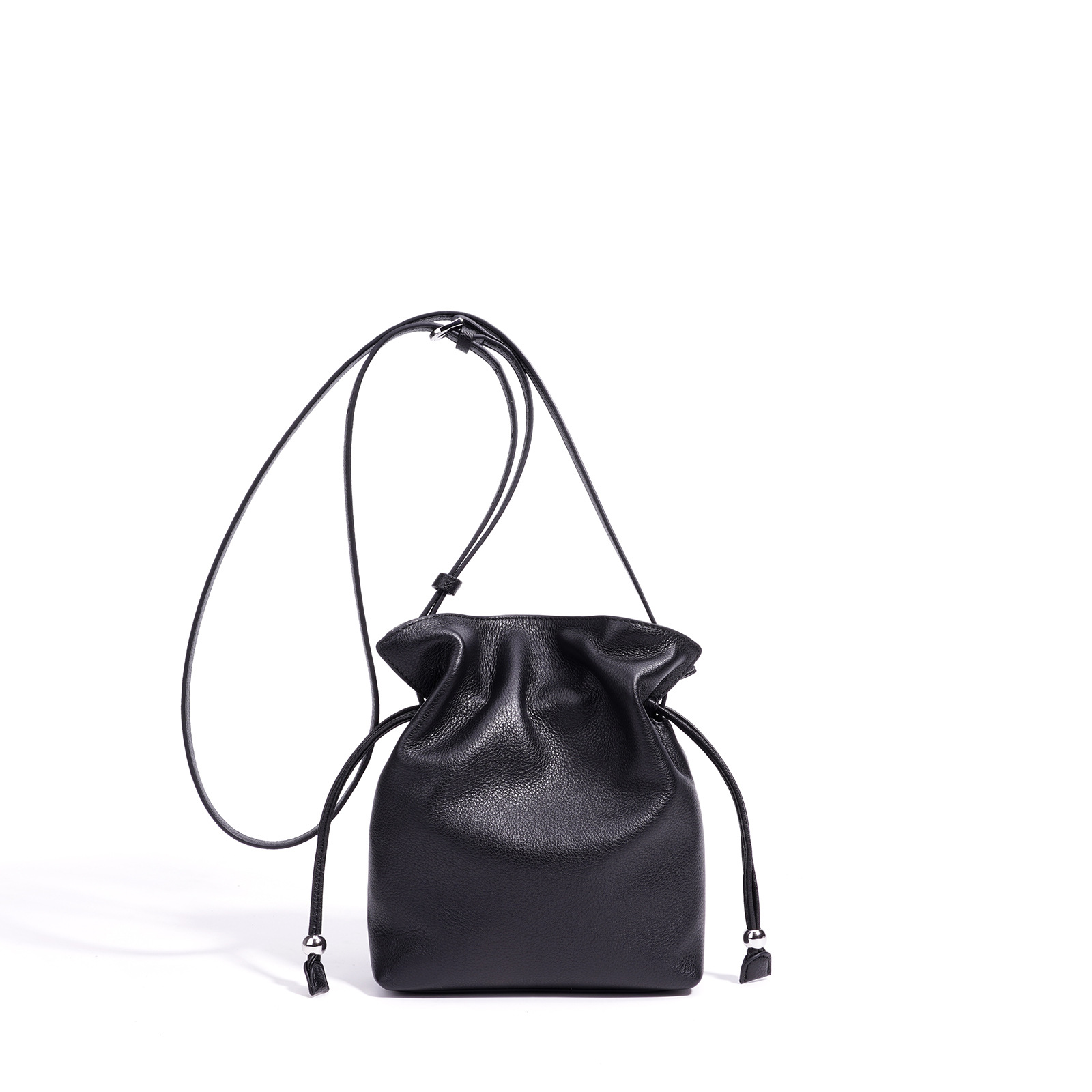 Cross-Border New Lucky Bag Phone Purse Simple Versatile Drawstring Cloud Bag Niche Luxury Genuine Leather Shoulder Crossbody Bag - Thumbnail 8