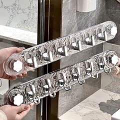 回転吸盤波形フック、パンチングなし、強力な耐荷重、バスルームトイレドア後壁、痕跡のない粘着フック