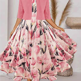 欧美连衣裙两件套加小大摆外贸女装外套亚马逊新款秋冬跨境