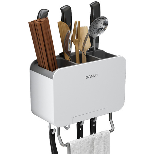 Kolmay Hole Punch Wall Mounted Chopstick Holder Household Creative Drain Chopstick Basket Kitchen Spoons Knives Rack Storage Box