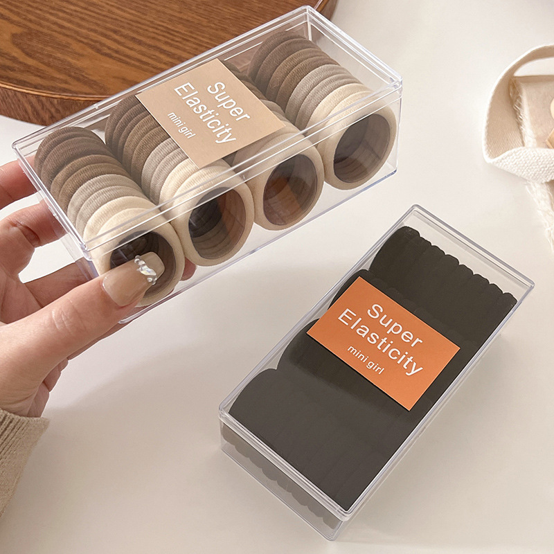 Alta elástica banda de goma sin costuras de pelo de las mujeres cuerda de pelo Cola de Caballo 2023 nuevo temperamento simple cubierta de cuero banda de pelo