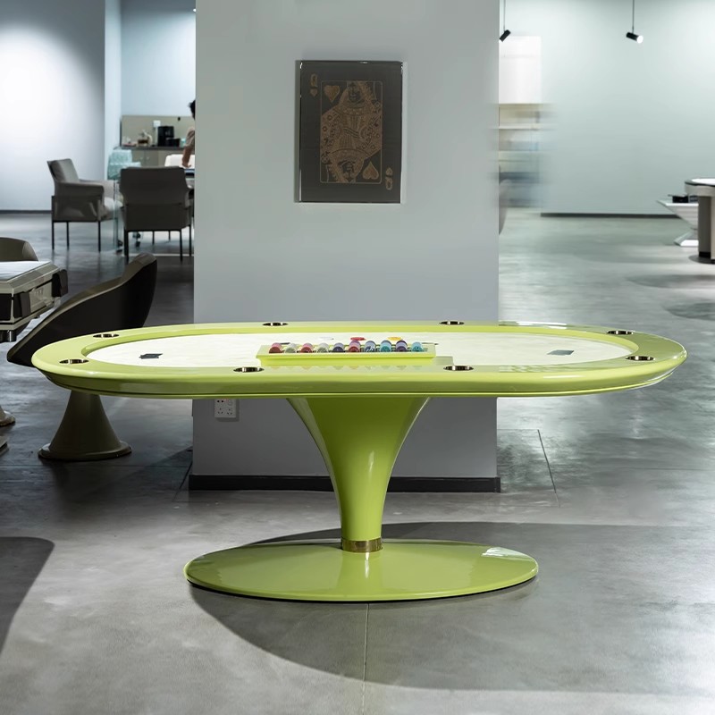 Table de póquer de Texas de estilo italiano 2024 nueva mesa de diseño de club de lujo Oval mesa de ajedrez para 8 personas sala de entretenimiento