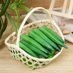 模擬オクラ野菜と果物モデル泡偽食品撮影小道具ウィンドウ装飾幼稚園認知教材