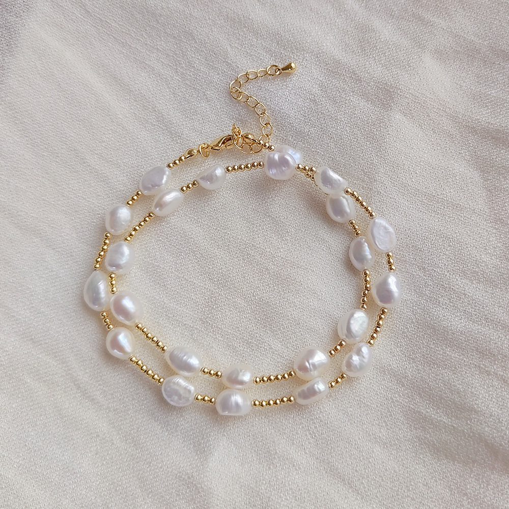 15g Weight 18K Gold Plated Plating Material Elegant Round Freshwater Pearl Copper Plating 18k Gold Plated Necklace