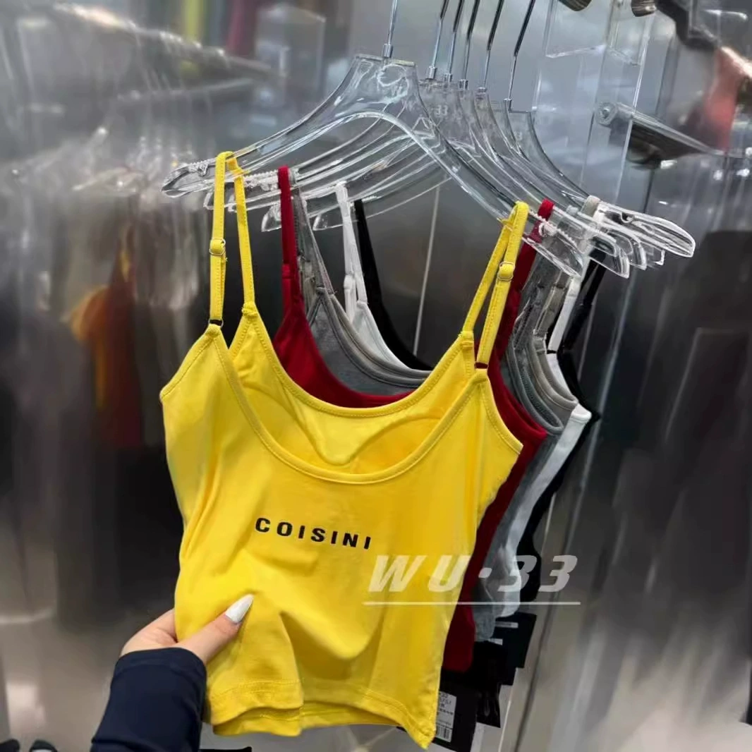 Wu.33 в 2024 летом новая корейская версия сексуальная тонкая с нагрудным ковриком дизайн чистый цвет камзол жилет